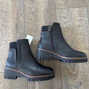 Black Chunky Sole Ankle Boots | New With Tag